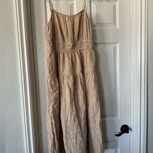 Waist-Defined Smocked Tiered Midi Cami Dress